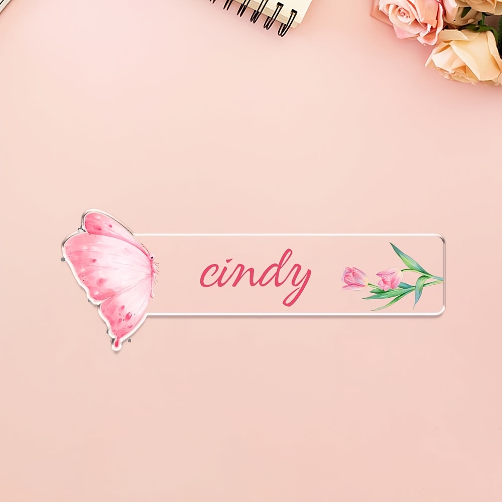 TEMU 1 pièce personnalisé avec nom/, langue et couleur - , convient pour /la France/la Corée, de page de livre avec de printemps et papillon, cadeau