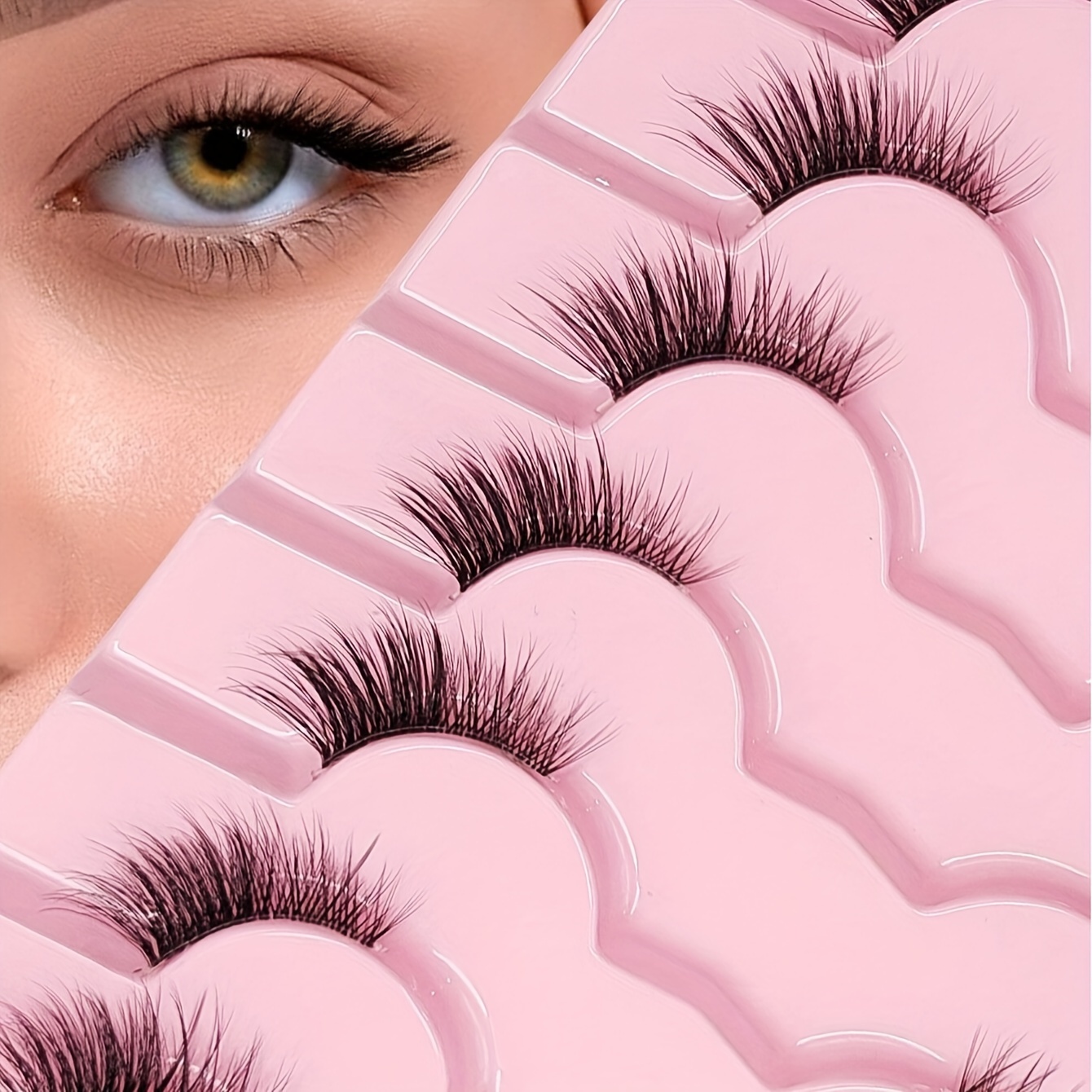 

7 Pairs Of 3d Eyelashes , Long And Eyelashes, Fox , False Eyelashes, For ,