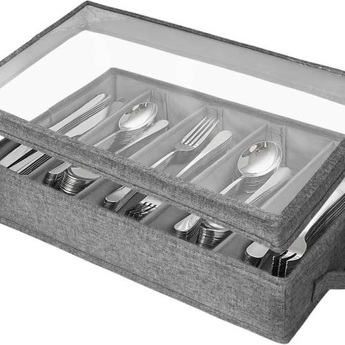 opbergdoos oxford stof 43x29x8cm met afneembaar deksel en verstelbare verdelers voor keuken