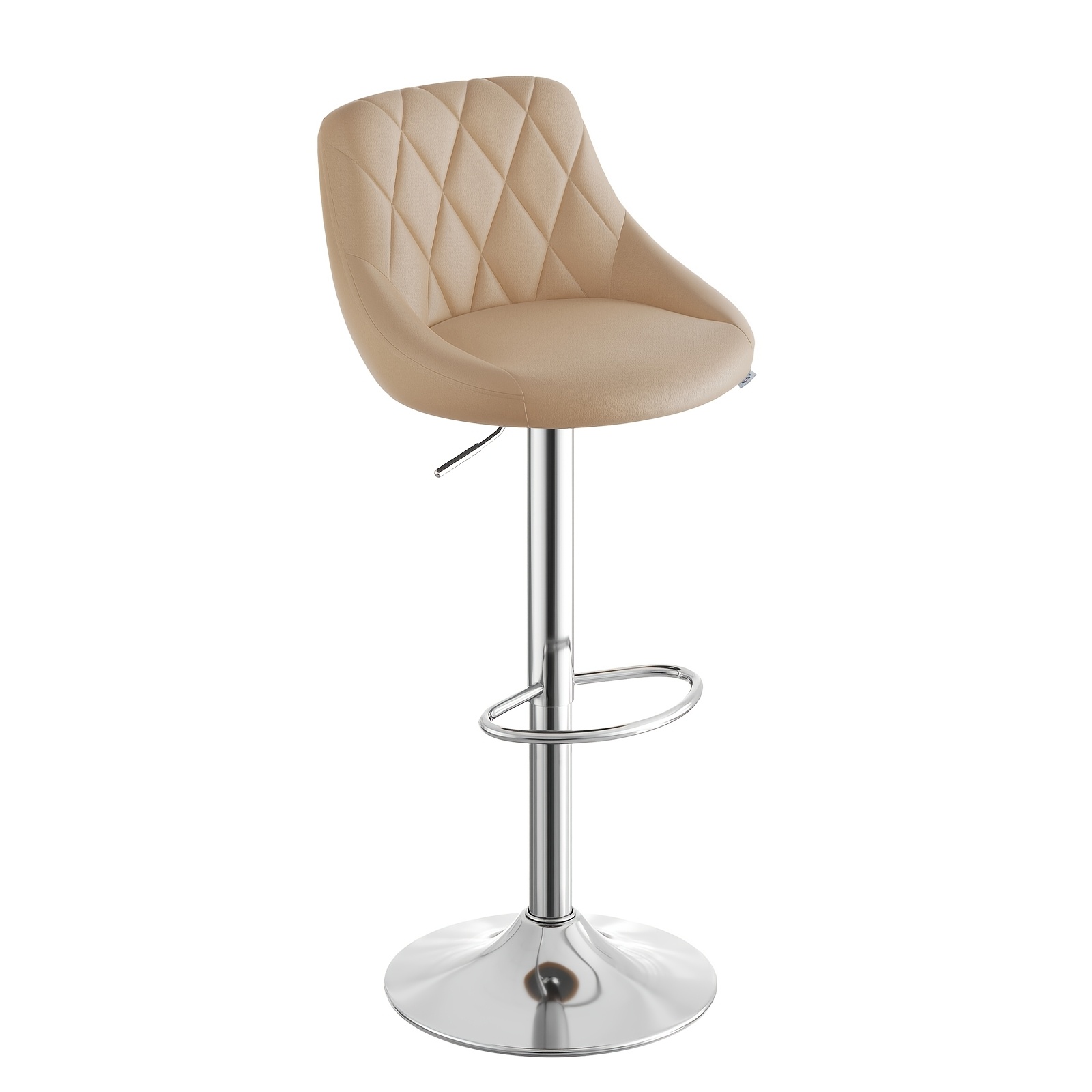 Modern Swivel Bar Stools with Artificial Leather, 360° Adjustable Height