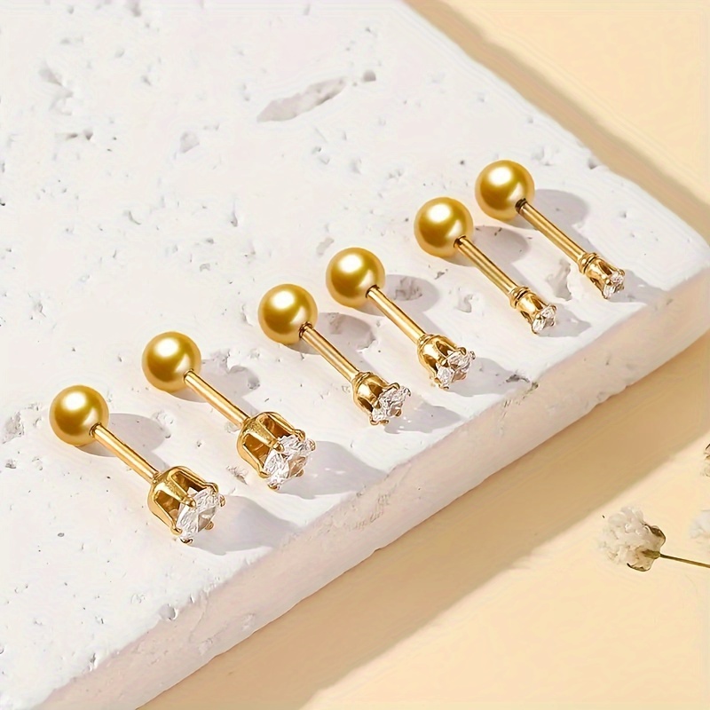 Fashionable Zirconia Hypoallergenic Small Stud Earrings
