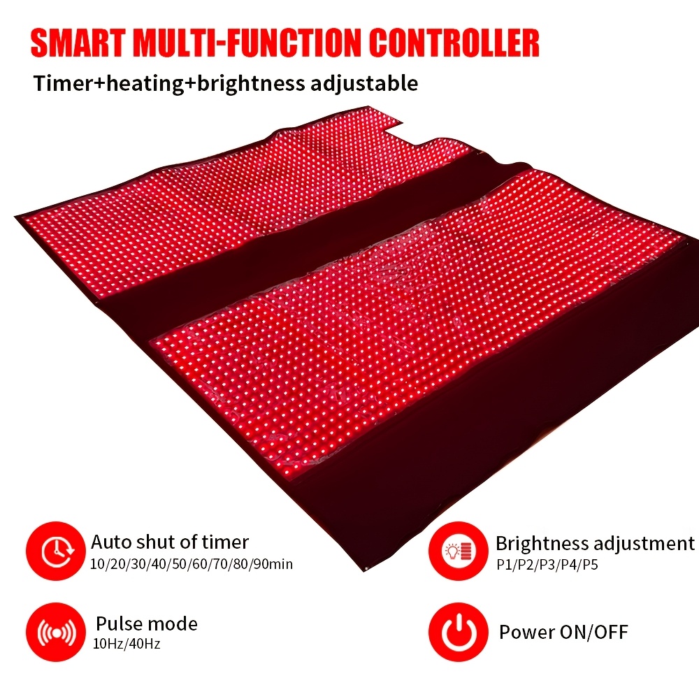 large red light blanket 2520 leds infrared red light sleep bag for full body   relieve joint or back red light mat 660 850nm wavelengths 71  32in local warehouse Product details 1