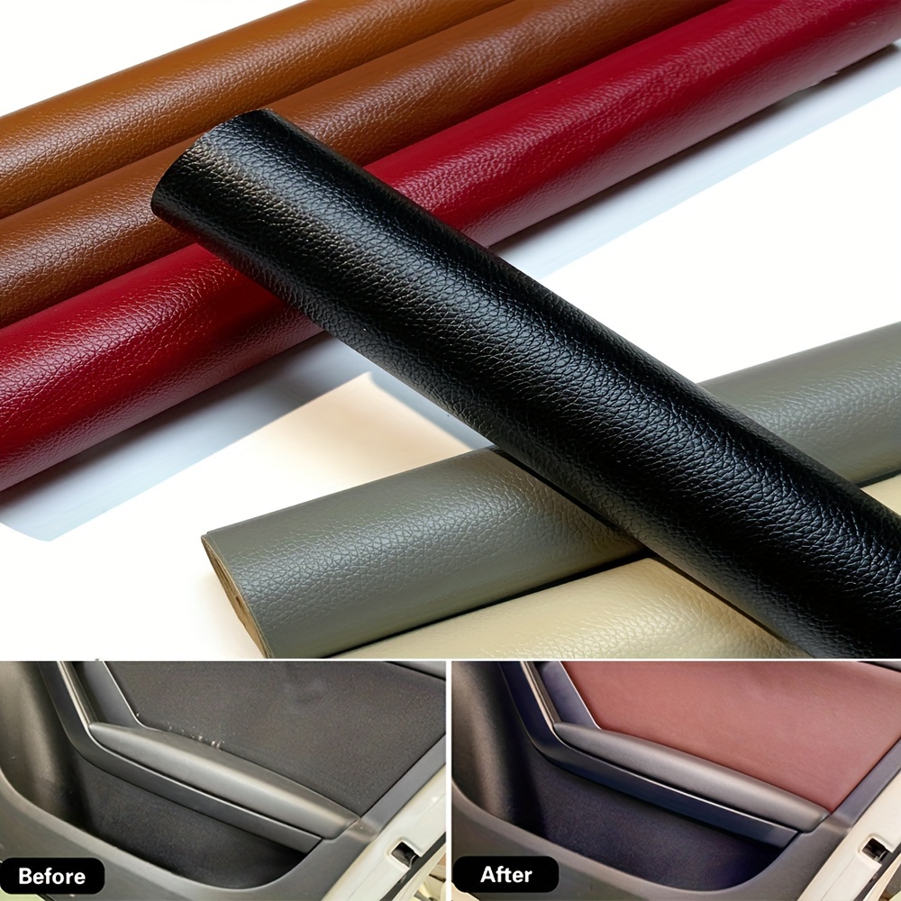 

1 Roll 35cm X 150cm/13.78in X 59.06in Car Leather Seat Cover - Pvc Leather Self-adhesive Car Interior Upholstery - Waterproof, Non-fading, Non-peeling - Suitable For Cars, Motorcycles, And More