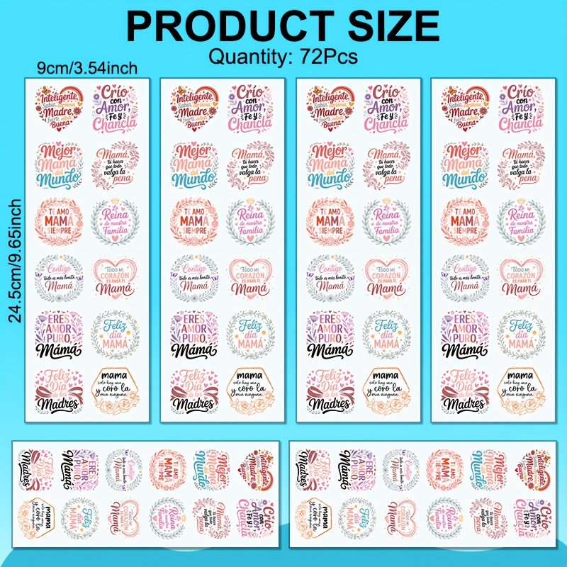 TEMU 72 piezas/juego de llaveros con tema de la de la española - Transferencia UV DTF e impermeable con diseños florales y de flores para