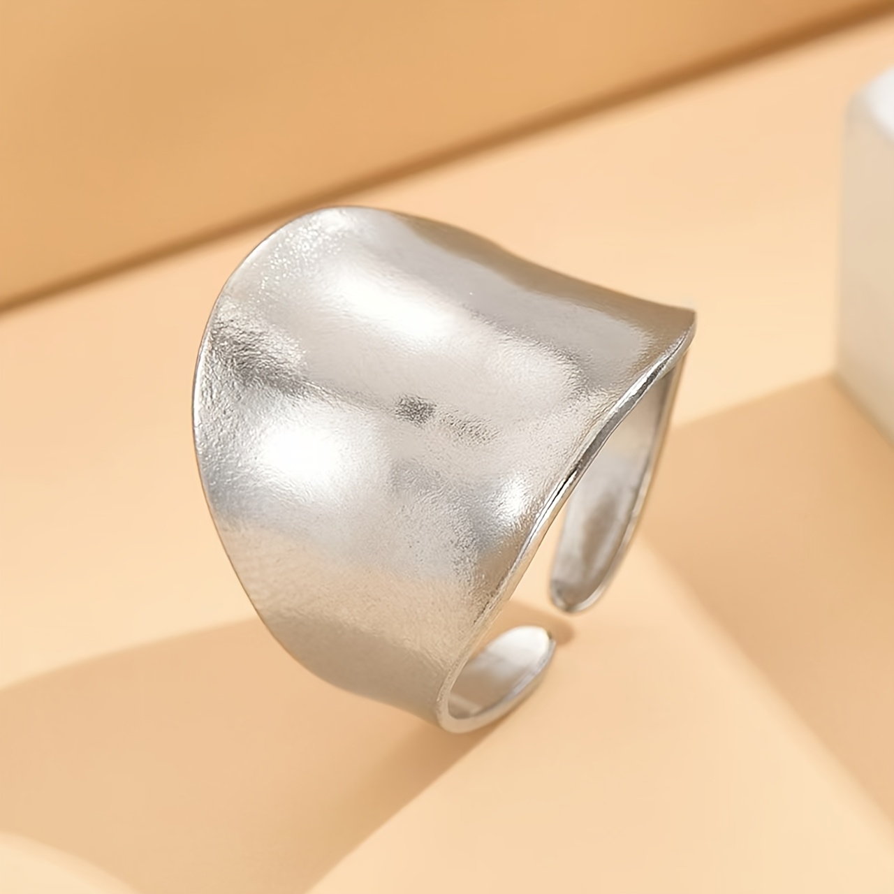 Image of Stainless Steel Ring With , Fashionable And Minimalist Wide Band - Press Marks On Individual Rings Due To Die-casting Are Normal