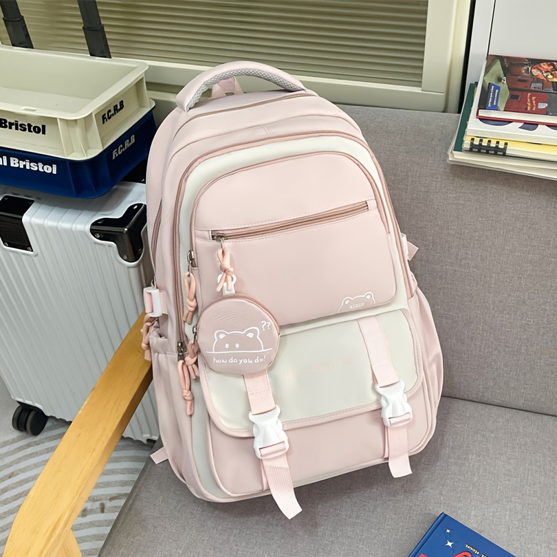 TEMU [5 Colors ] Women's Backpack Fashion Nylon Backpack - Lightweight Design, Spacious, Adjustable Shoulder Straps, 1pc Coin , Suitable For Daily