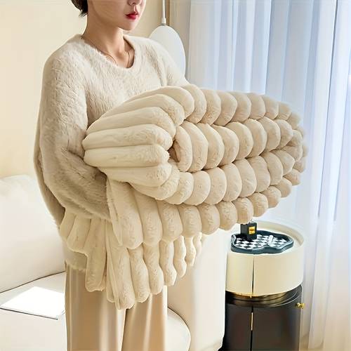 super soft 3d textured jacquard throw fluffy like blanket for beds couches and sofas cozy fleece for washable in machine perfect gift for