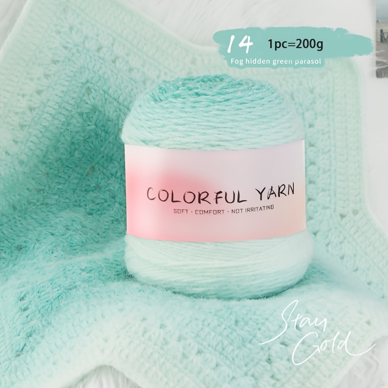 Image of High-quality Gradient Rainbow-colored Yarn Balls For Knitting Stylish Shawls, Sweaters, Jackets, Hats, Scarves, And Fashion Additions, Made Of 80% Acrylic And 20% Nylon
