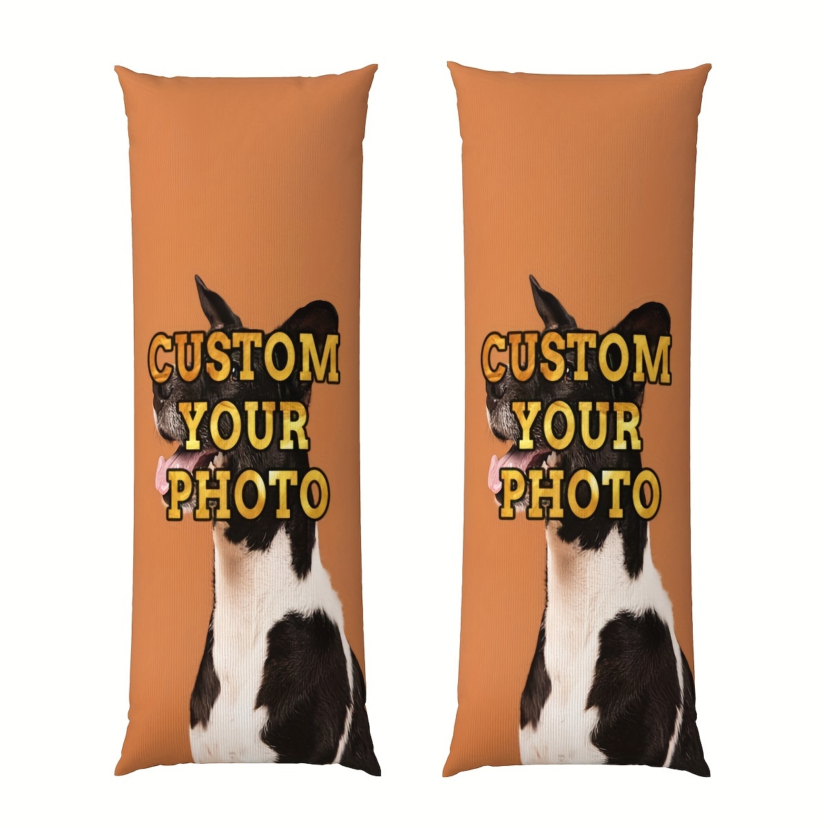 

1pc, Custom Pet Photo Personalized Body Pillow Case, Create Your Own Long Pillow Cover, Machine Washable Soft Polyester With Zipper, Double-sided Print, 20x54 Inches, Style
