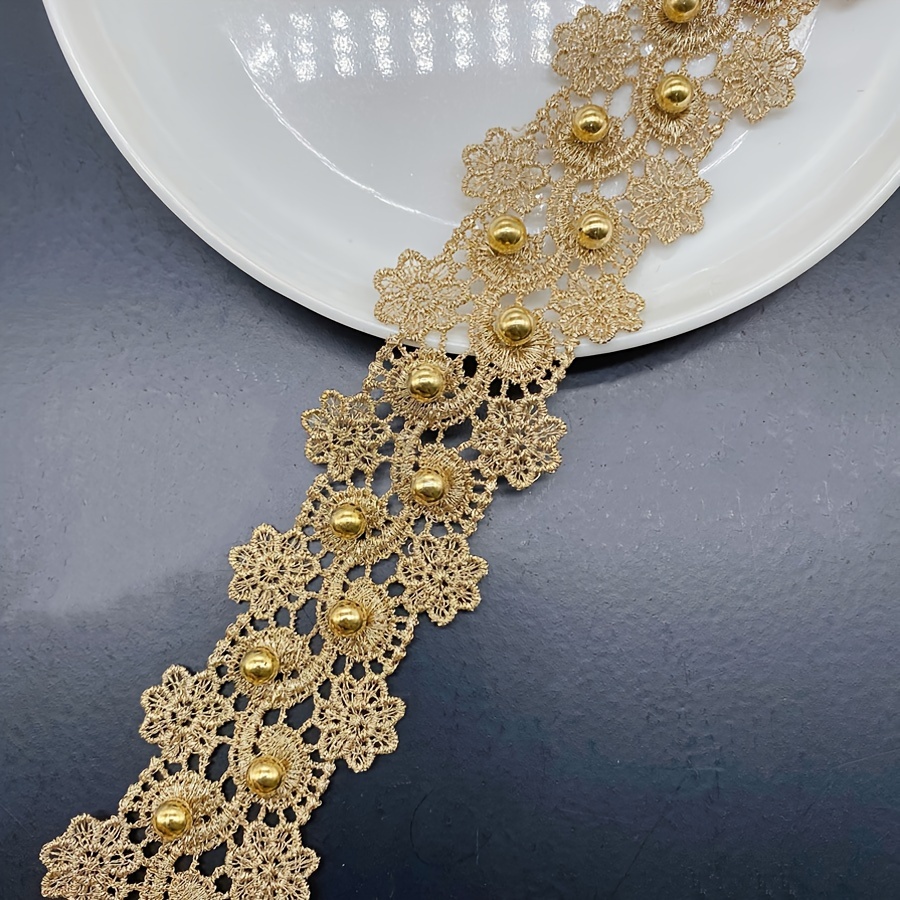 Beaded Lace, Soluble Lace Trim, Handcraft Decoration Supplies