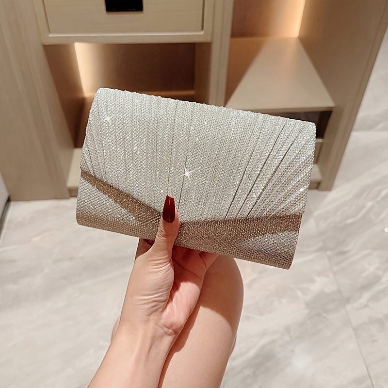 E-shop Neue Damen Clutch mit Rüschen und Pailletten für Abendpartys, hochwertige Handtasche für Hochzeiten und besondere Anlässe