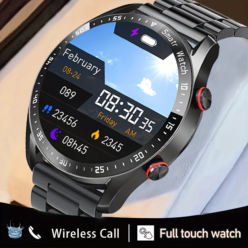 

2024new Wireless Call Smartwatch Men's Sports Fitness Weather Display Men's Smartwatch Phone Music Playback/alarm Reminder/custom Dial/multiple Sport Modes/receive/dial Calls