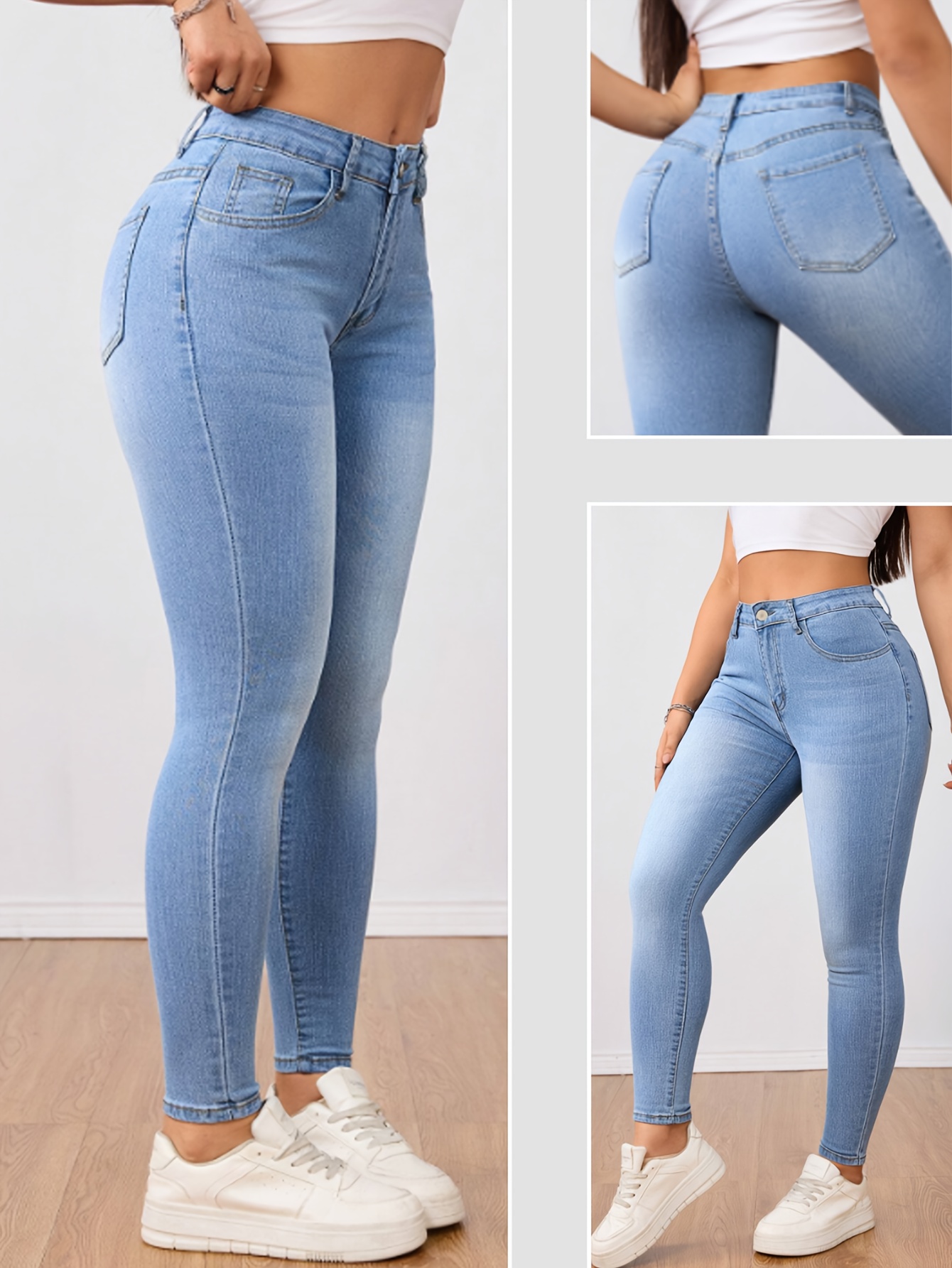 Blue Fashionable Elegant Casual Denim Jeans