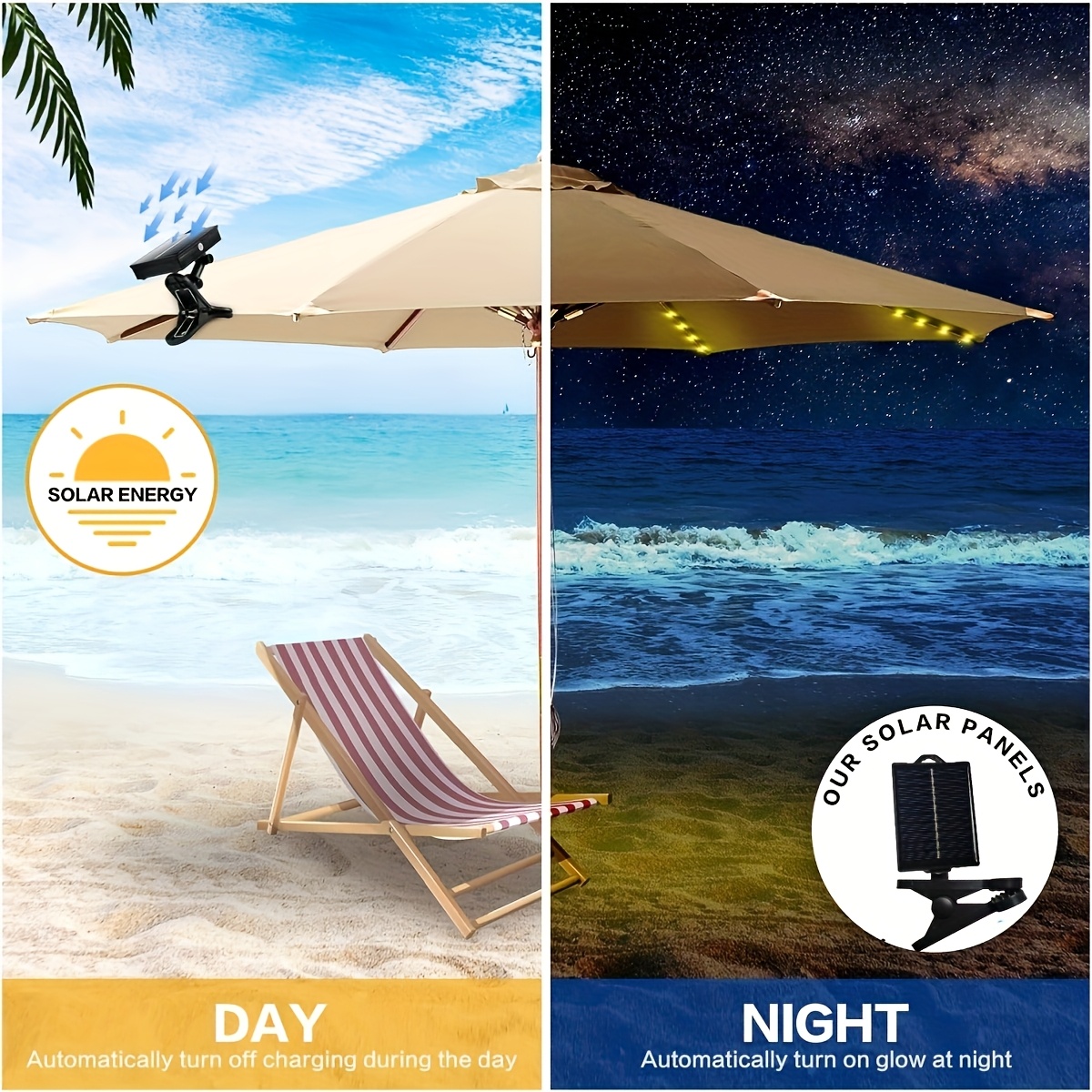 Ombrellone da giardino, ombrellone da giardino con illuminazione a LED, pannello solare, manovella, angolo regolabile, diametro aperto 300 cm, adatto per terrazza, piscina, giardino, centro comme