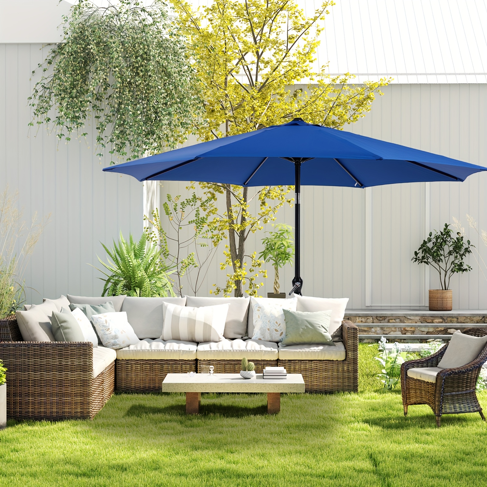 9ft Patio Umbrella, Outdoor Pool Umbrella, 9ft Camping Umbrella, Waterproof Table Umbrella