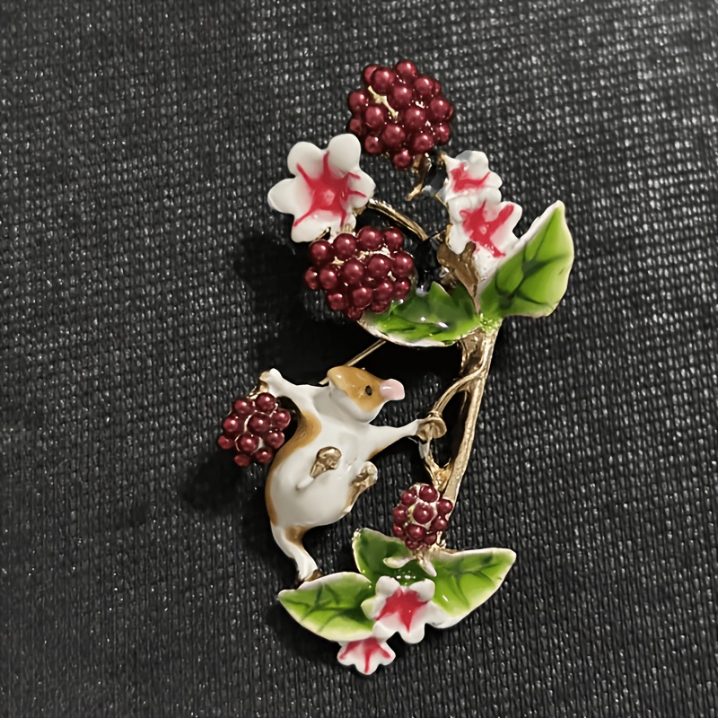 TEMU Broches con diseño de y frambuesa de lujo, ideales para hombres como para mujeres, perfectos como adornos de joyería o regalos para navideñas
