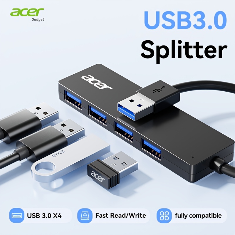 Image of Acer Usb 3.0 Four-port , 5gbps Transmission, Four-port , Stable Control Of , Low-temperature High- Heat Dissipation, Slim And Portable Body, Multi-system Driver-free Compatibility, Multi-circuit