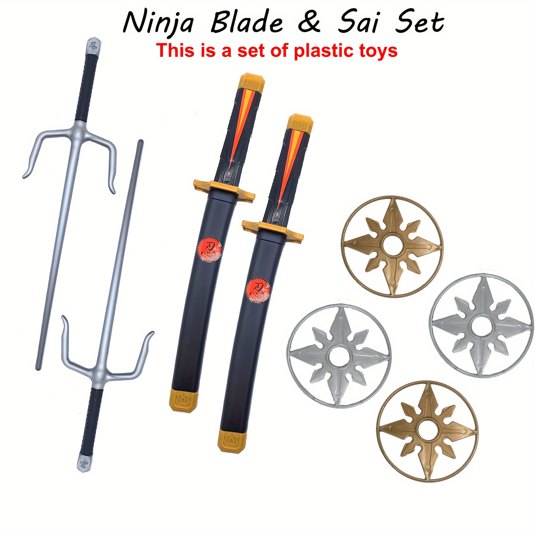 Conjunto Vestir Plástico Ninja Blade sai Espada Katana Ninja - Temu Chile