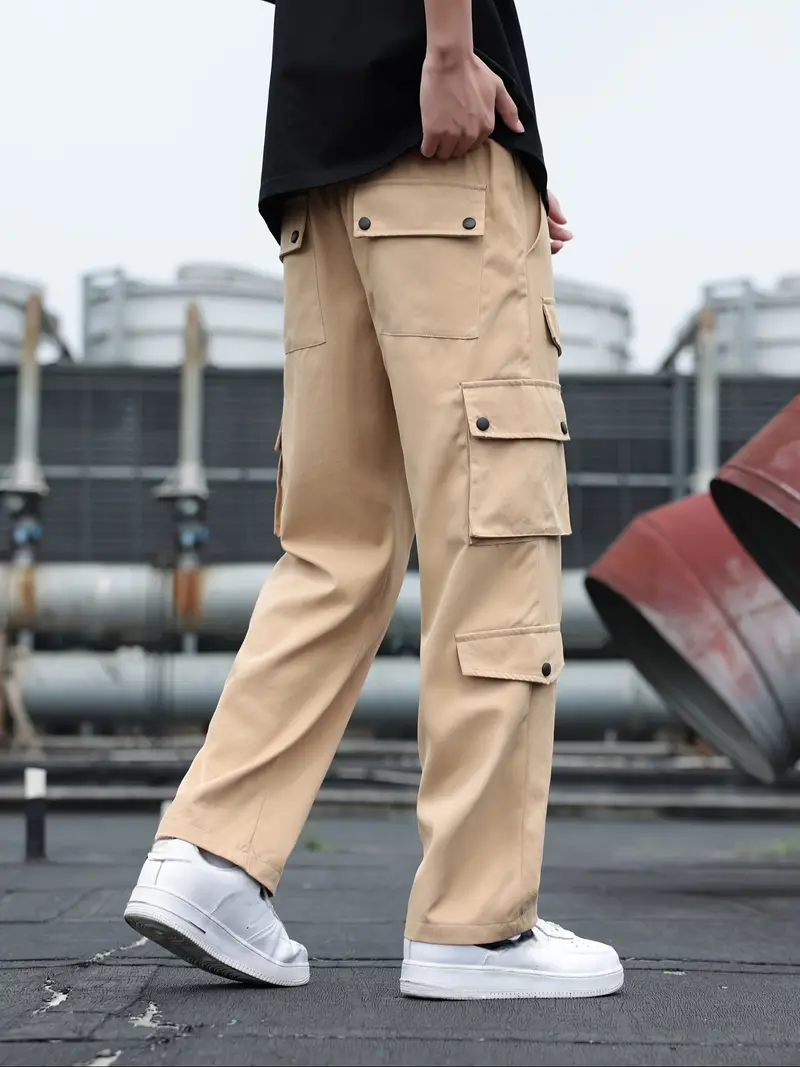 Jean Baggy Garçon Pantalon Large Cargo Vintage Taille Élastique Streetwear Y2K Jambe Droite