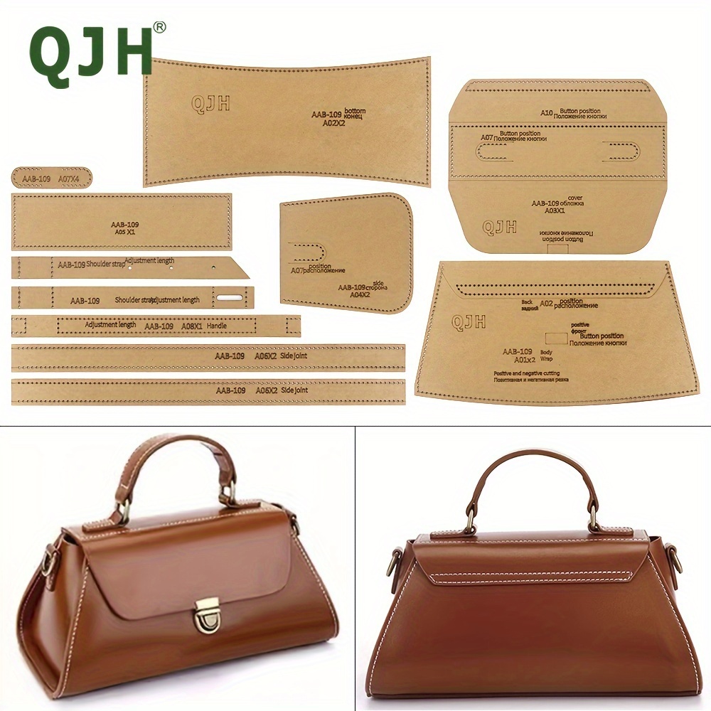 

1set Leathercraft Shoulder Bag Template, Diy Handbag Paper Pattern Stencil, Paper For Handmade Leather Crafting