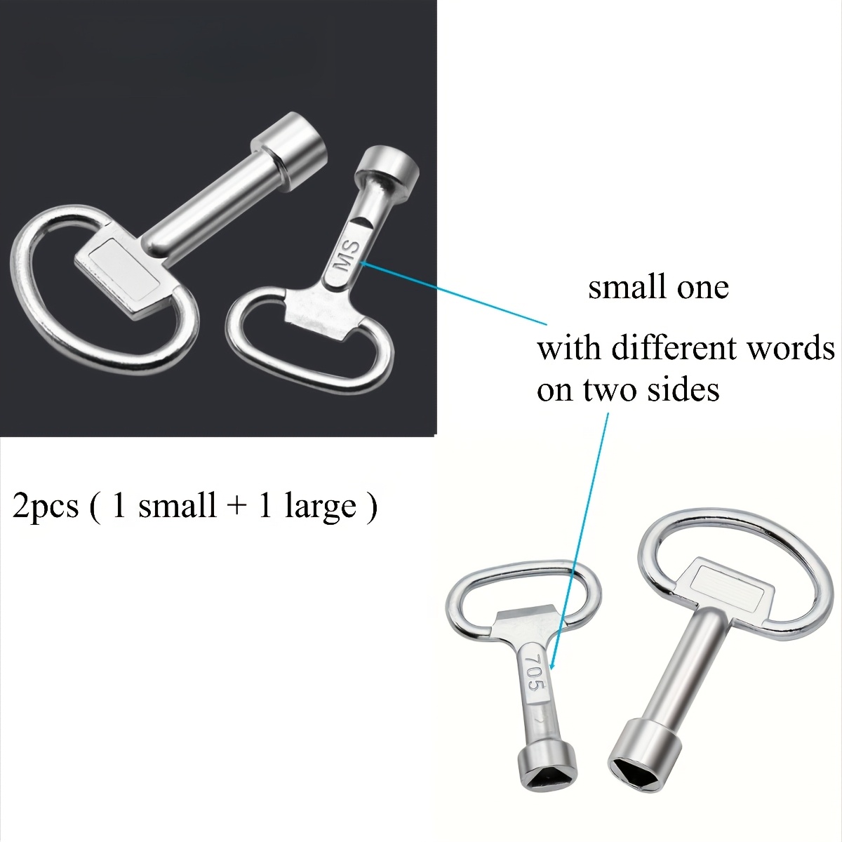 Triangle Key Wrench Set For Valves, Cabinets & Elevator Doors - Durable Metal Construction