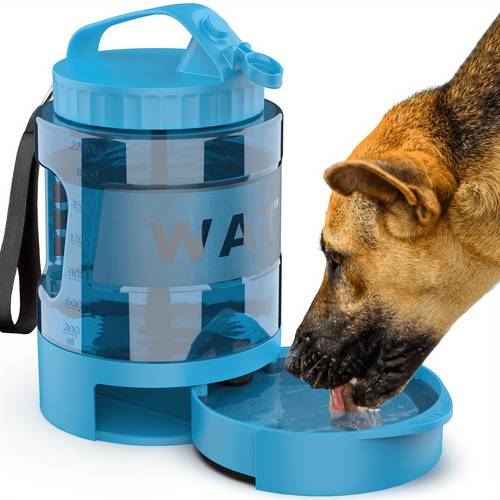 74oz portable dog water bottle with built in bowl leakproof large capacity for camping hiking ideal for small to medium breeds large capacity water bottle portable dog travel collapsible bowl