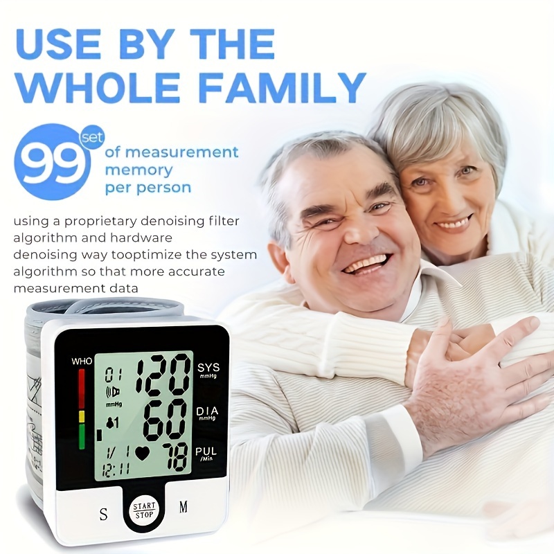  kun wrist   automatic wrist bp monitor blood pressure cuff for home use adjustable cuffs for adult electronic digital large lcd display with battery and carrying case Product details 2