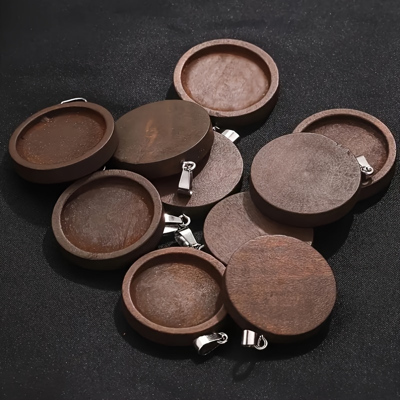

10pcs Wooden Blank Pendants For & Crafts - , Customizable