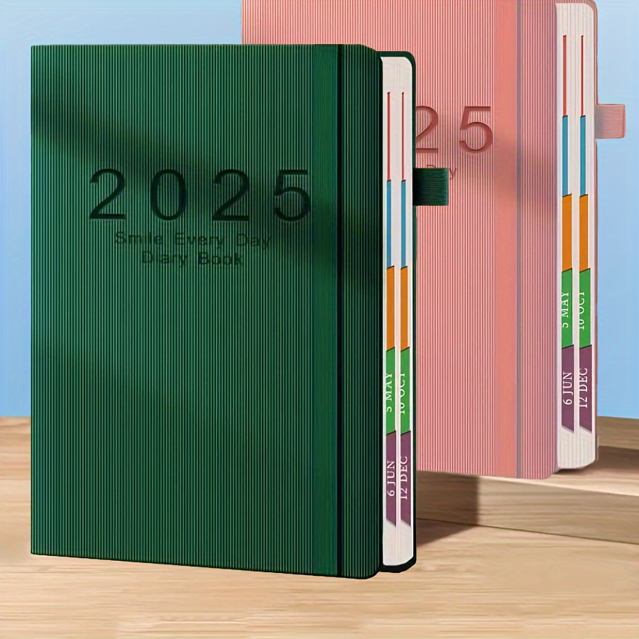 

2025 Nouveau Planificateur 400 Pages Calendrier Journal Auto- du Temps Une Page 365 Jours Planification Bureau