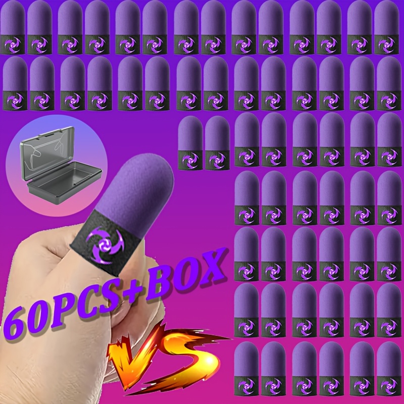 TEMU [60pcs box]high Elastic Gaming Finger Covers Anti-slip Sweat Resistant Touch Screen Thumb Sleeves For Mobile Gaming