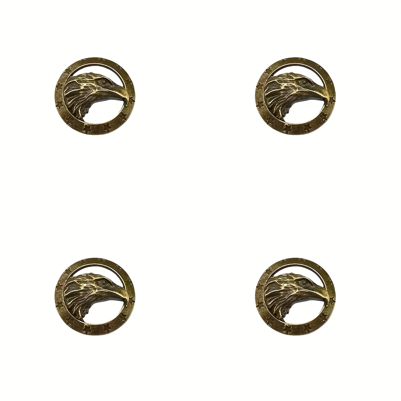 TEMU 4 pièces Rivets Vintage Argentés, Accessoires DIY en Alliage au Design , Adaptés aux Projets en Similicuir et Textile