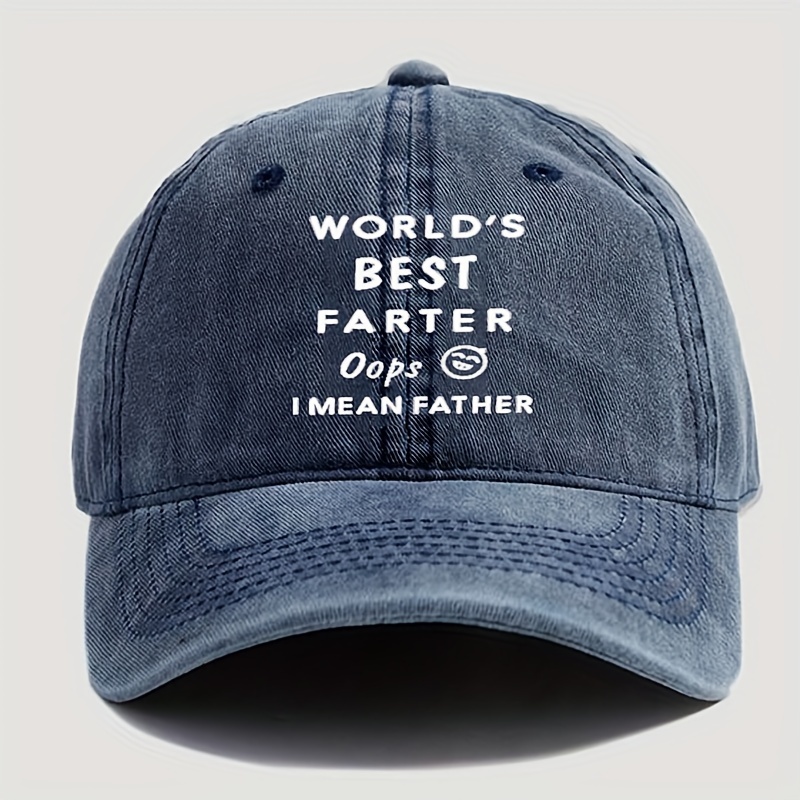 Best Father Slogan Printed Baseball Solid Color Washed - Temu
