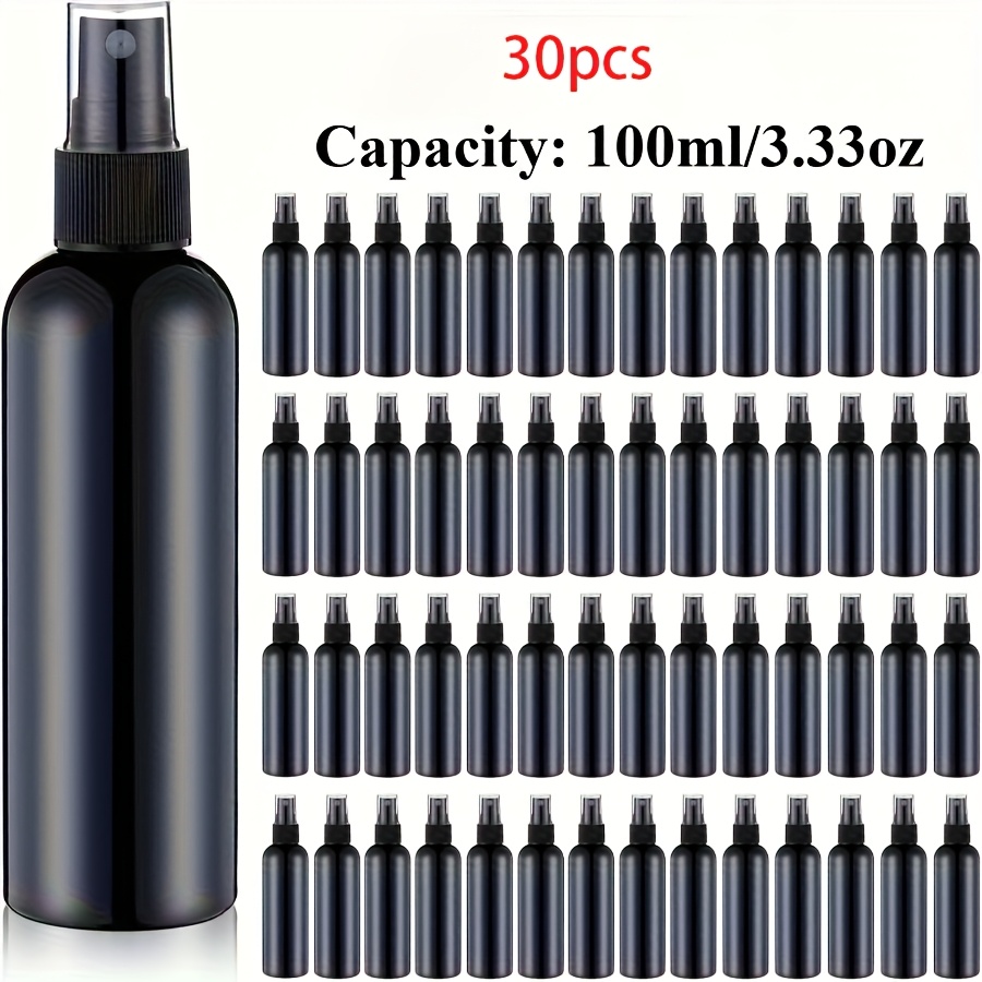 TEMU 30 pièces Bouteilles Spray Vides en Plastique Noir avec Bouchon à Ouverture Rapide et Pulvérisateur à Fine - pour Parfum, Cologne, Soins de ,