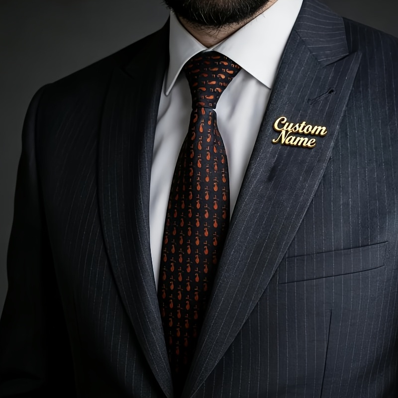TEMU [Personalizzato] con Personalizzata, in Acciaio 304, con Personalizzata per Camicie da da , Abiti, Distintivi, Regali di Nozze, Gioielli ,