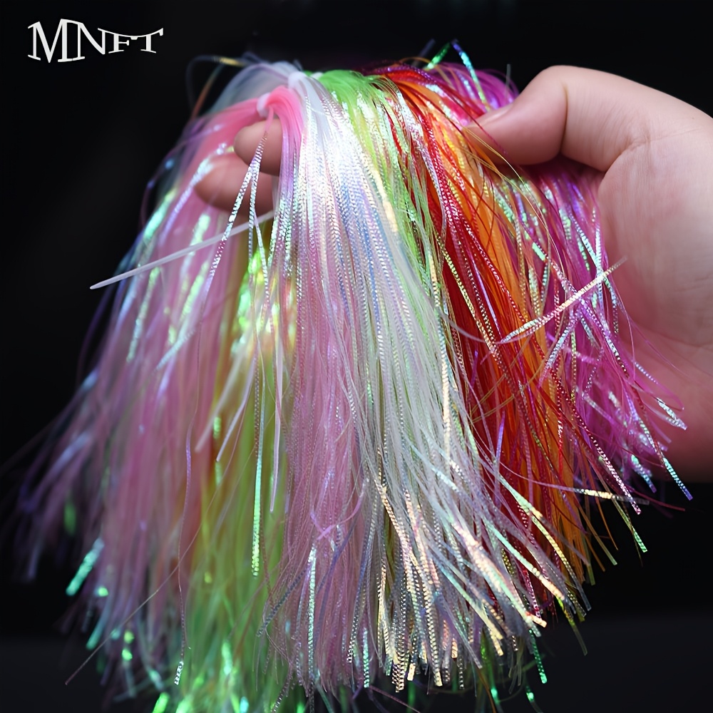 

Mnft 8pcs Mixed Color 1mm Wide Silk Corrugated Flash , High Embossed Material For Universal Fly Fishing