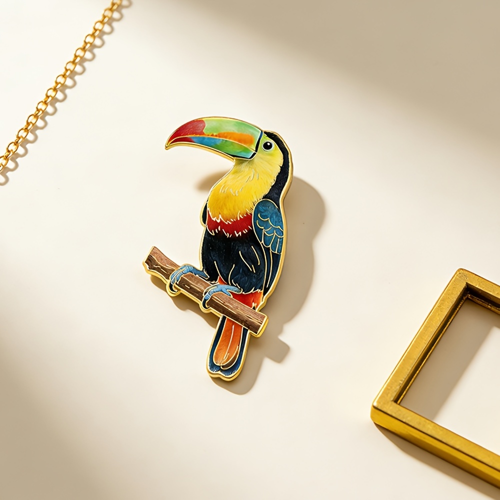 E-shop Schwarzer Tukan Emaille Brosche Anstecker Valentinstag Mode Dekorative Broschen Ornamente Revers Anhänger Schmuck Geschenke