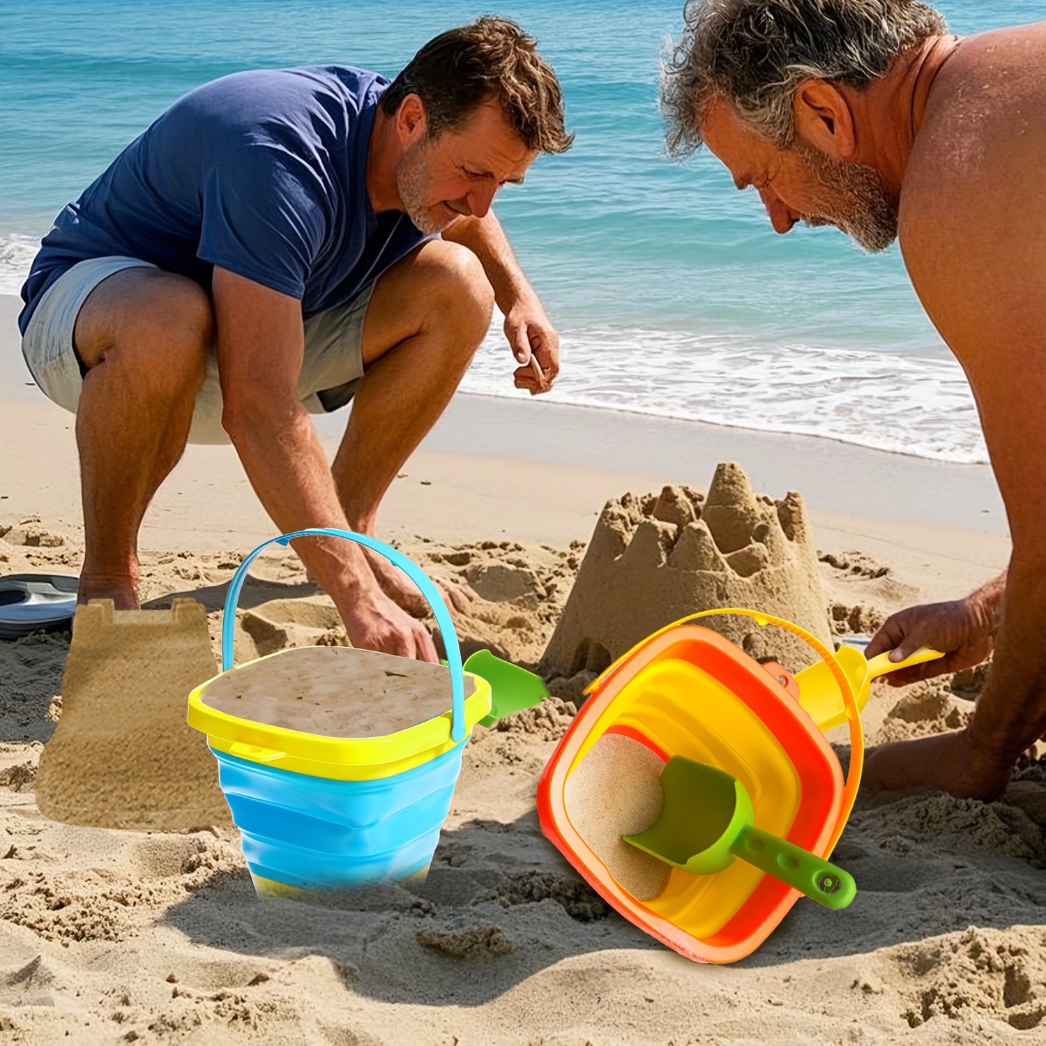 Folding Bucket, Beach Shovel and Convenient Water Cleaning for Outdoor  Yard Garden Bathroom Car Use (Random Color) Spacesa