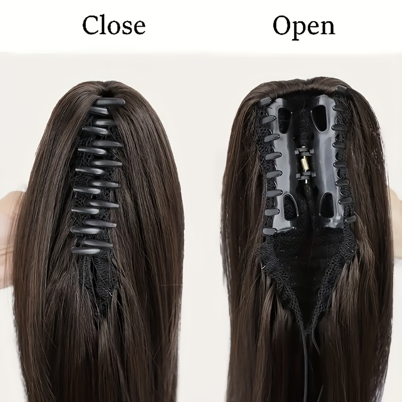womens high temperature fiber ponytail extension straight hair synthetic clip in ponytail durable heat resistant for daily wear and halloween versatile hairpiece natural look extension heat resistant fiber ponytail hair extensions details 1
