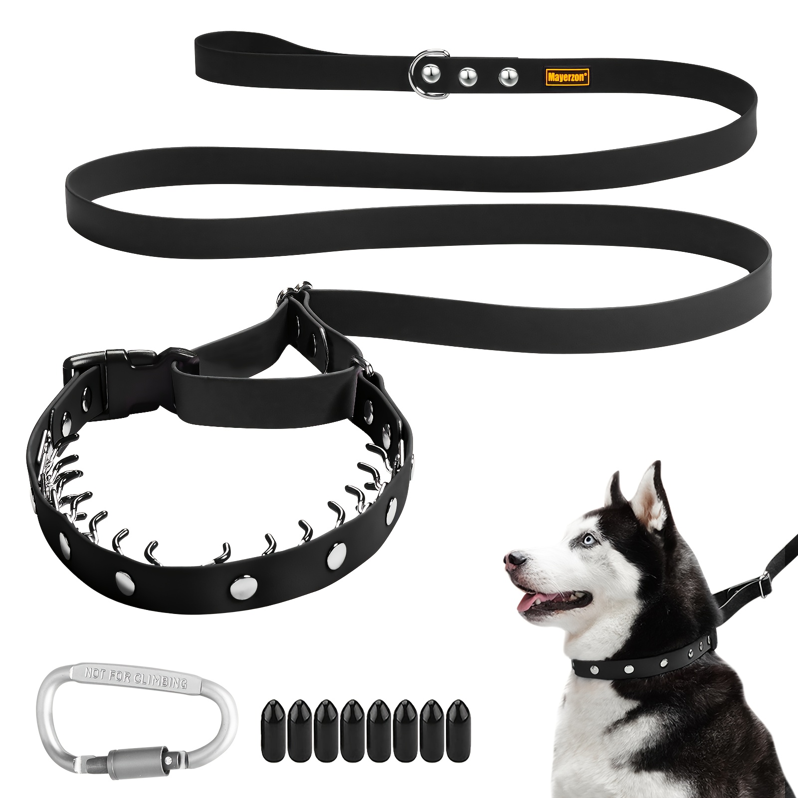 1pc Heavy-Duty 2-in-1 Dog Training collar & muzzle with Quick-Release Buckle, Anti-Pull Harness - PVC Construction, Spiked/Non-Spiked Options for Large Dogs - Compatible with Leashes for Outdoor Walking, Obedience Training, Aggressive Behavior - Ideal for Siberian Huskies, German Shepherds, Rottweilers - Easy to Use & Durable Design, Dog Collar Training, Dog Training Collar with Remote, Dog Collars for Pulling And Training, Collars for Large Dogs, Large Dog Collar