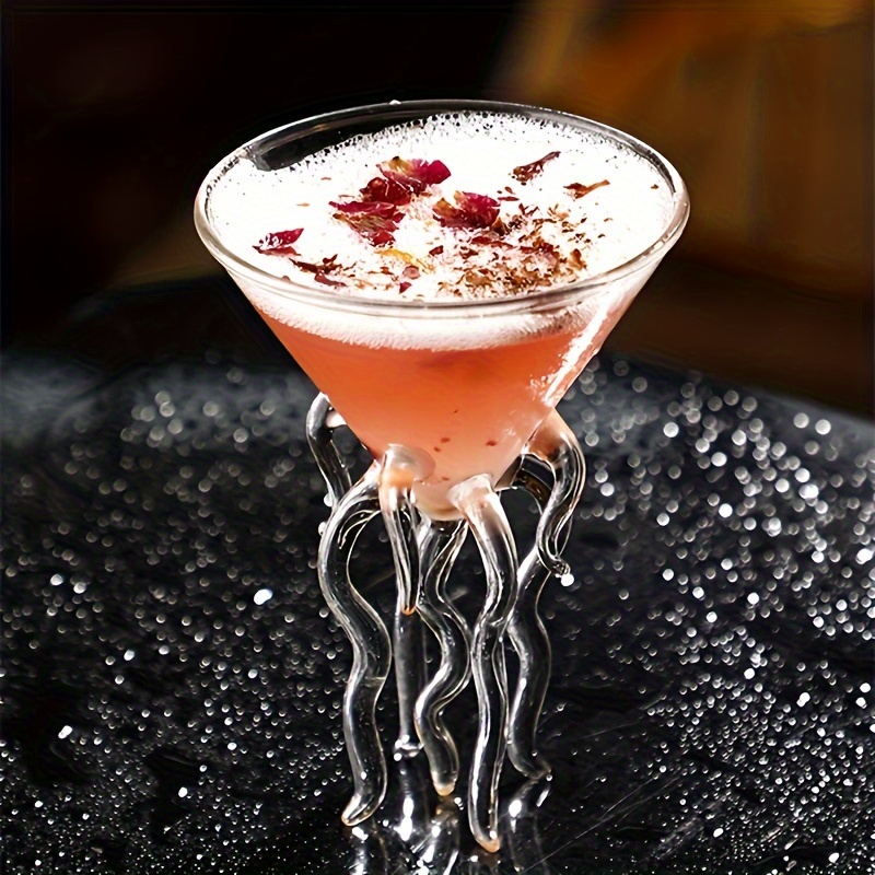 octopus inspired glass cocktail cup reusable handwash only perfect for home bars cold drinks details 1