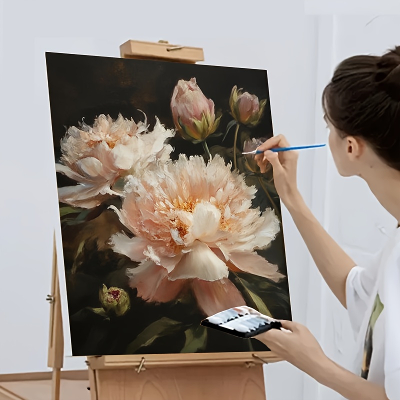 item picture professional art use 1pc   beginner diy paint by numbers kit art gift   acrylic paints canvas 3 paintbrushes and   manual an acrylic painting of   blooming   40x50cm 15 7x20 inches unframed suitable