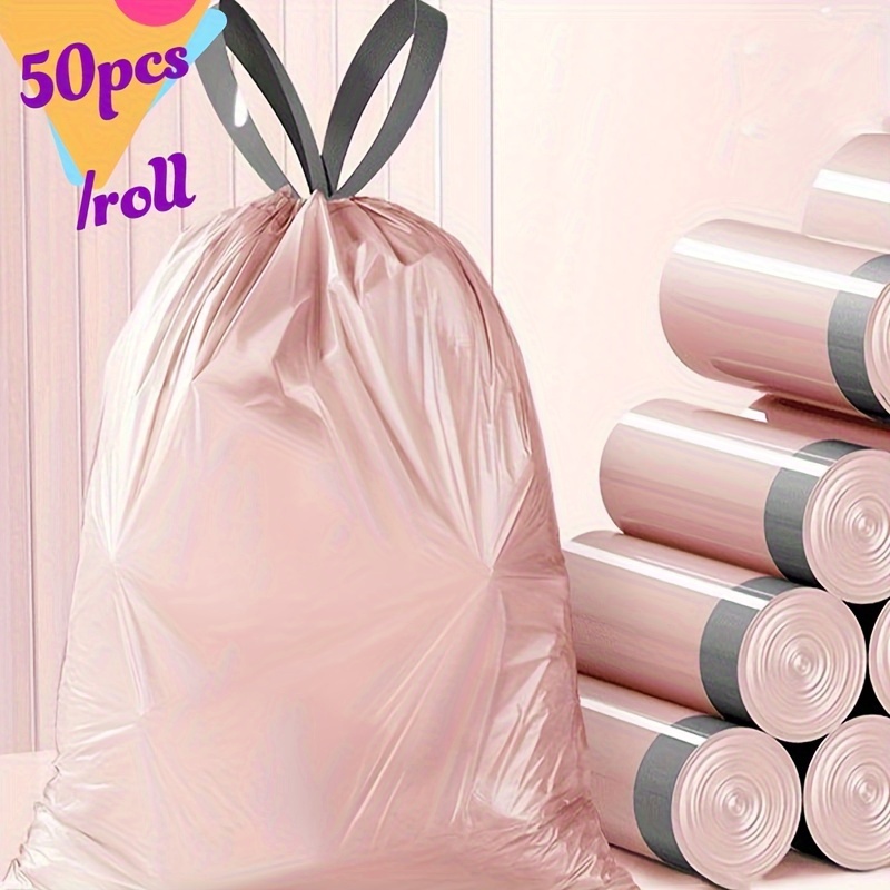 

1 Roll Of Drawstring Garbage Bags, Thickened At , No , Automatically Close, Are Essential For