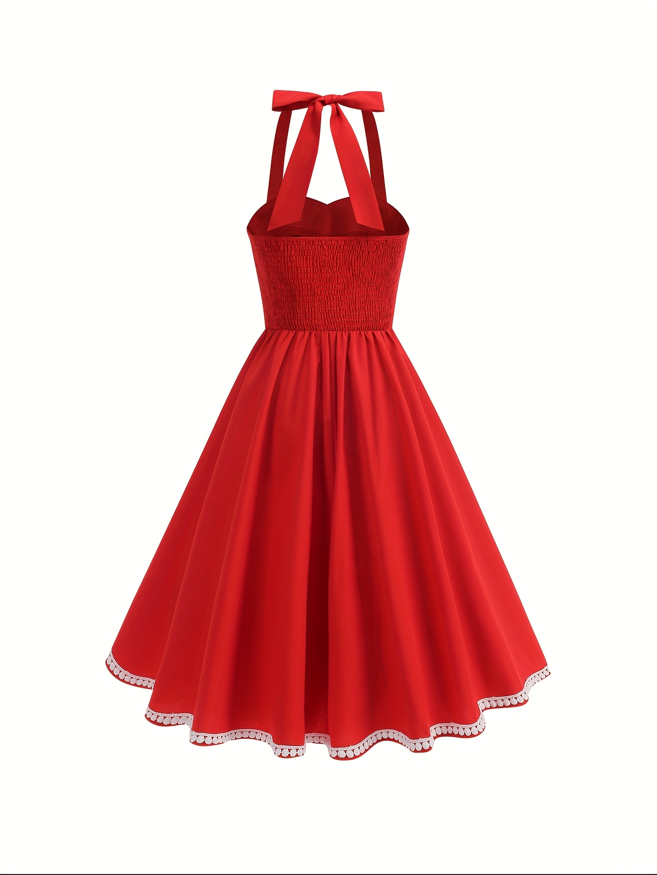 elegant red halter neck party dress women 50s style - Temu United Arab  Emirates