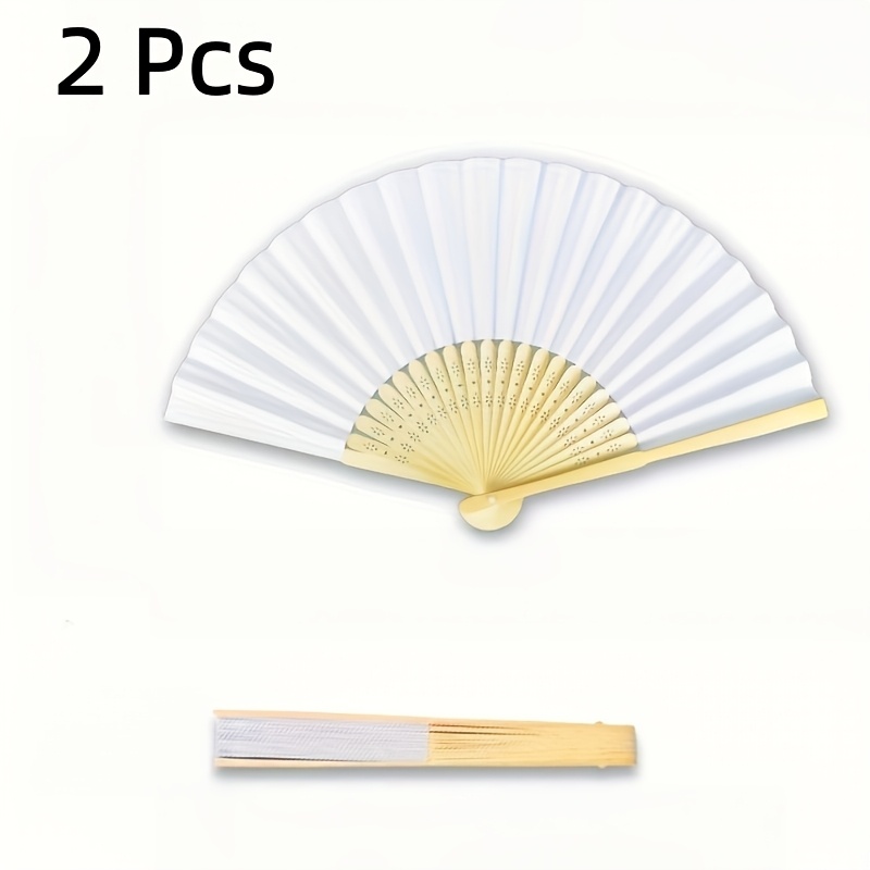 2pcs Pack 2pcs Foldable Hand Fans Suitable For Wedding, Cosplay, Party Decorations - Lightweight Portable Cooling Fans For Fashion, Role-play, Wedding Guest Favors & Daily Party Decoration