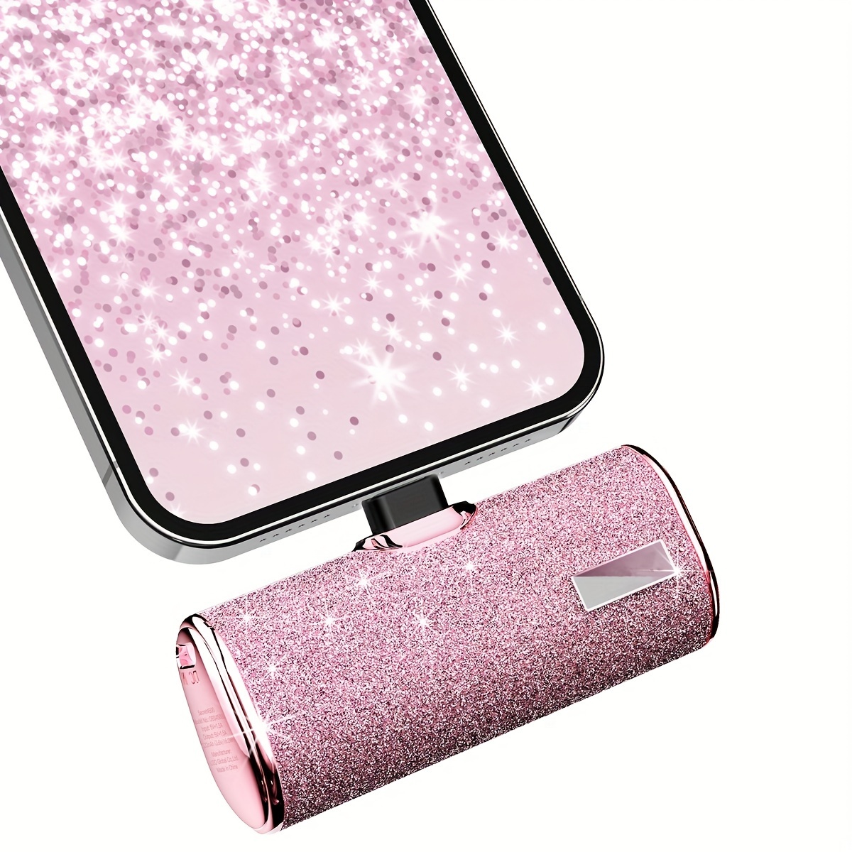 

Fast Charging, Portable Mobile Power Supply, Mini Sized Pocket Power Bank, 4500mah, Flashing Pink