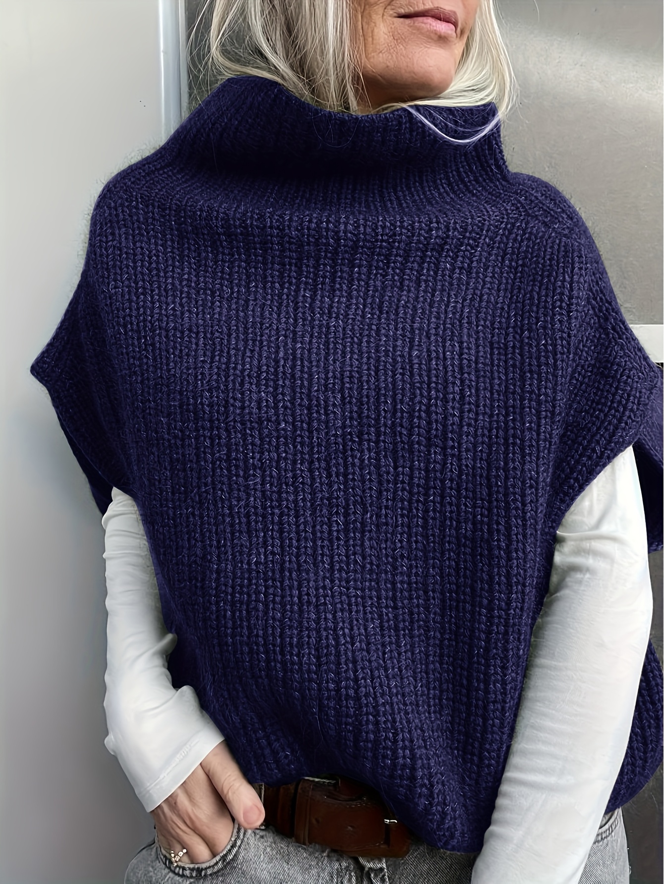 eleganter damen pullover rundhalsausschnitt kurzen ärmeln Temu