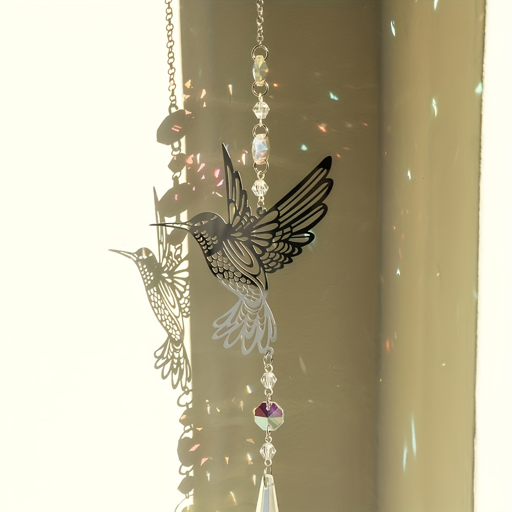 

1pc Hummingbird Metal Sun Catcher - Glass Window Hanging Decor For Garden, Yard & Home