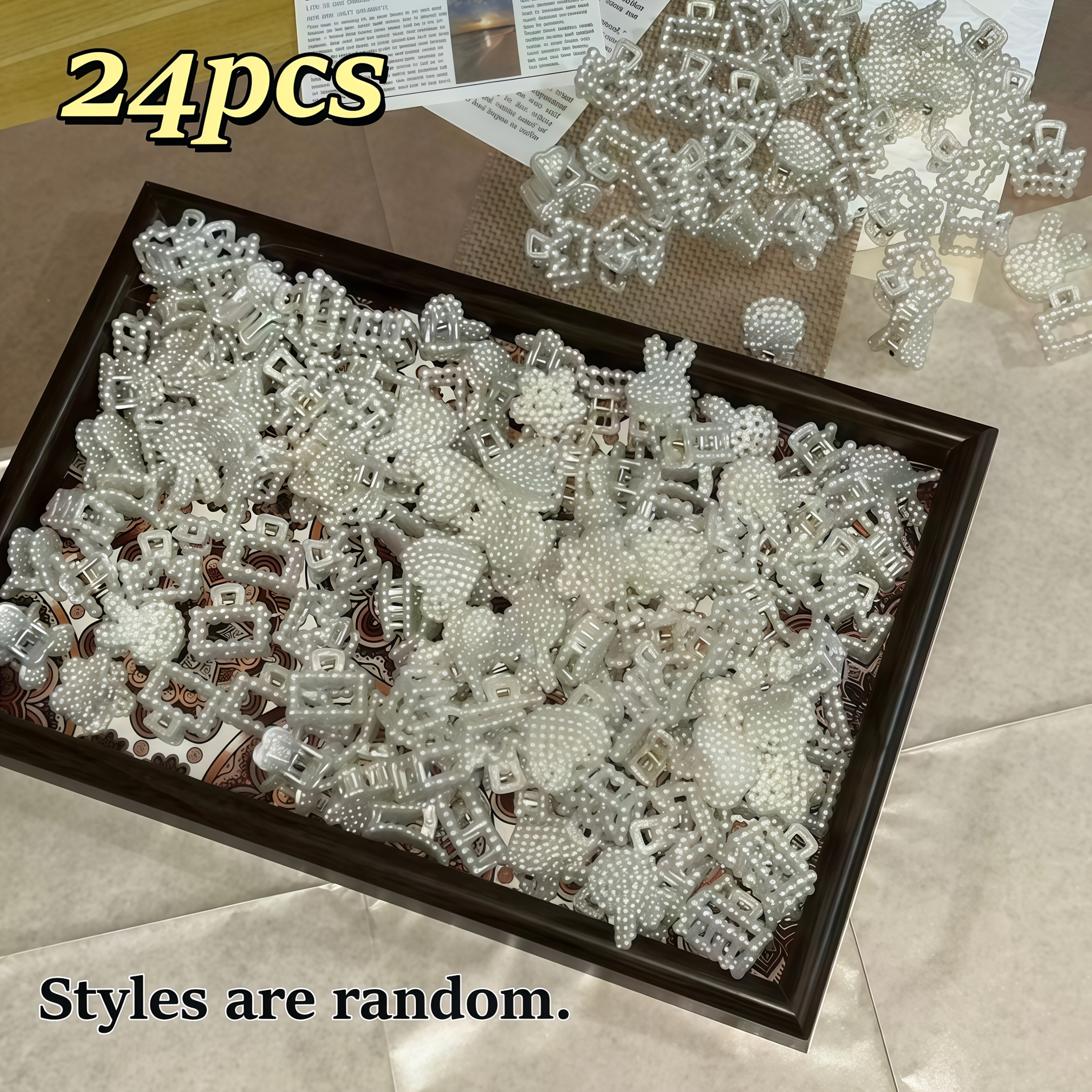 E-shop 24 Stück Französische Retro Mini Kleine Haarklammern für Frauen, Ins Trendige Internet Temperament Pony Clip, Elegante Und Exquisite Haarnadel,