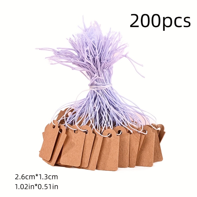 200pcs Tags, Small Tags With Elastic String, Jewelry Tag Gift Tag For Gift Clothes Jewelry Day