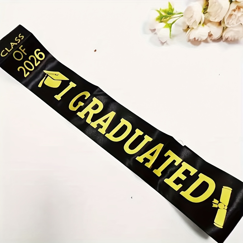 Class Of 2026 Sash- Elegant Letter Belt, Graduation Party Decoration, Perfect For Halloween & Christmas